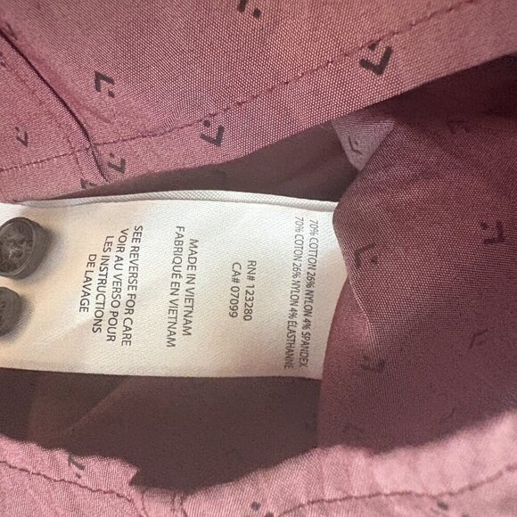 Travis Mathew Tidbits Button Down Heather Tawny Port size Large Short Sleeve - Picture 8 of 13
